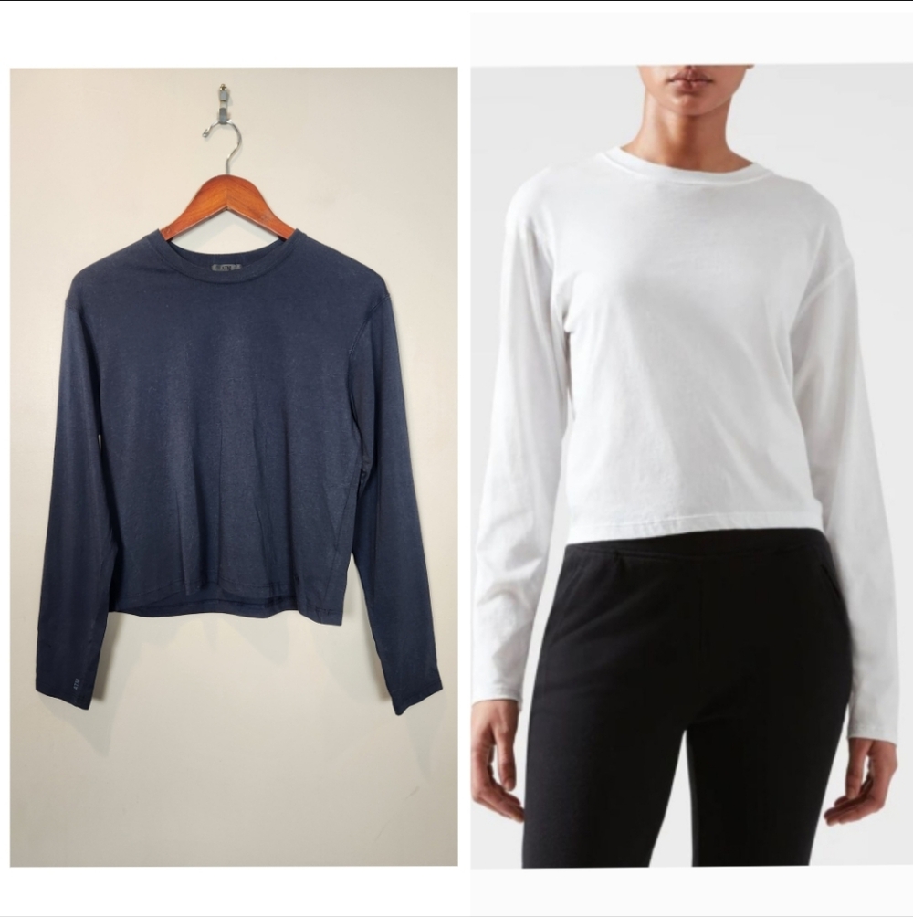 ATM Anthony Thomas Melillo Classic Jersey Long Sleeve Boy Tee in Navy Size‎ XS
